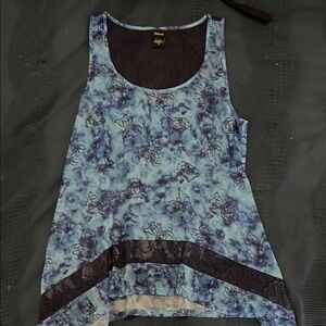 Disney Lilo & Stitch Blue Sleeveless Tank Top with Lace.